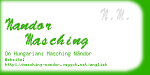nandor masching business card