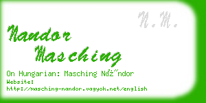 nandor masching business card